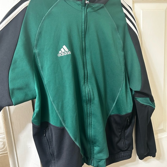 Adidas Men's Green and Black Athletic Jacket - Picture 2 of 7